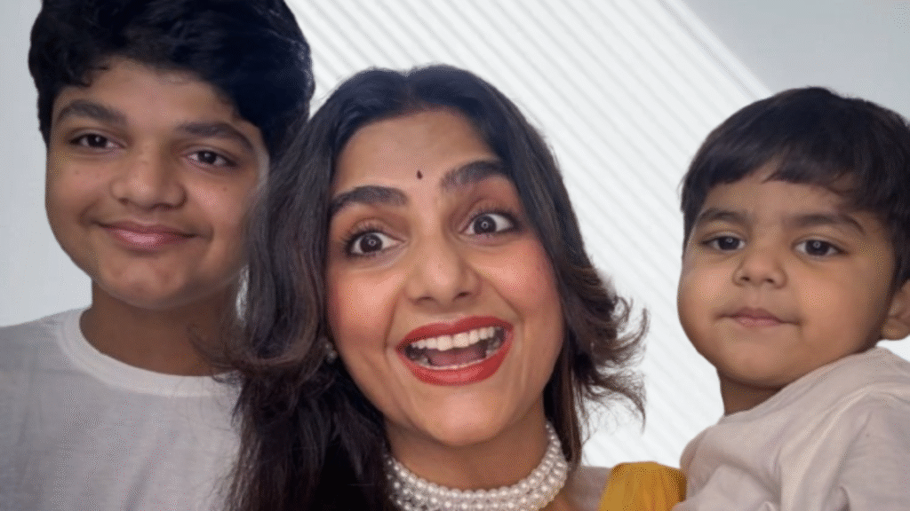 Hema Sharma with Her Children 