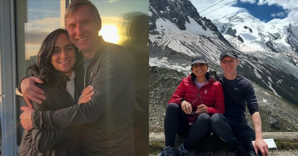 अनीता आनंद अपने पति जॉन नोल्टन  के साथ 