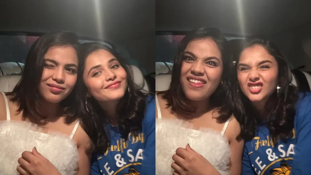 मुस्कान बामने की जीवनी 2025: उम्र, परिवार, पति, कद, करियर और अधिक | Muskan Bamne Biography 2025 4 मुस्कान की बहन सिमरन के साथ