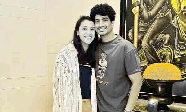Palak Muchhal Brother Palash Muchhal With Smrati Mandhana