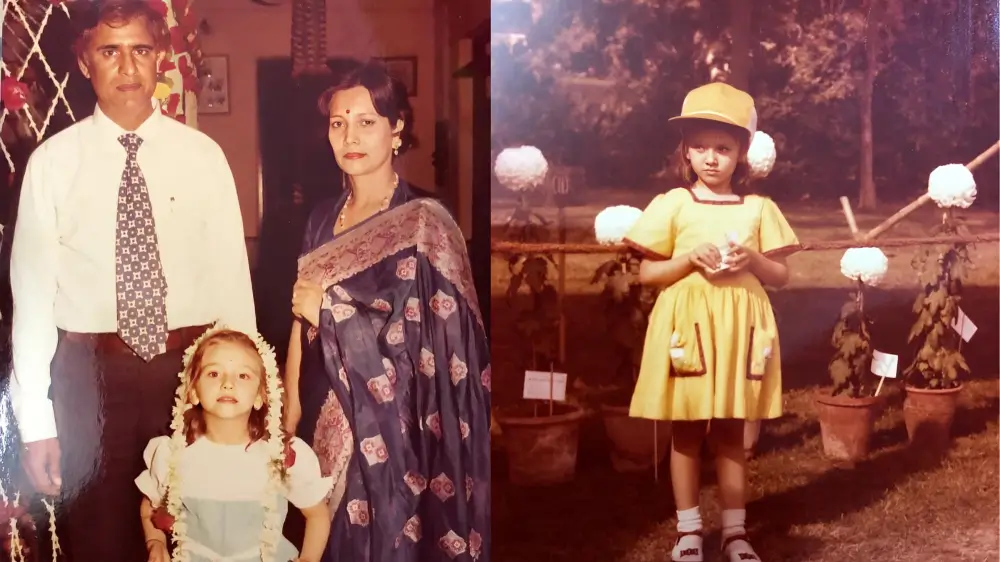 Saumya Tandon Childhood Photo With Parents 