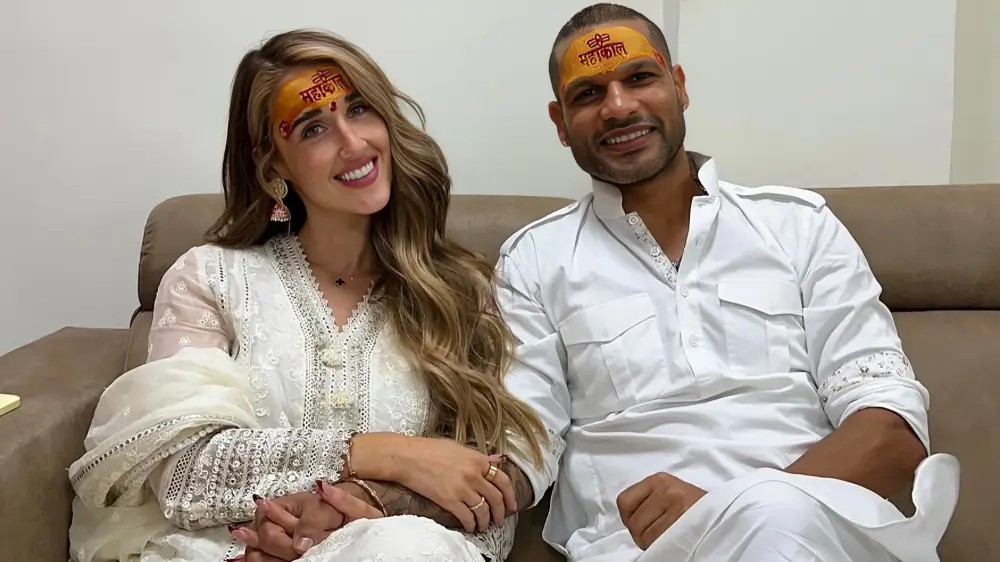 Sophie Shine with Shikhar Dhawan 